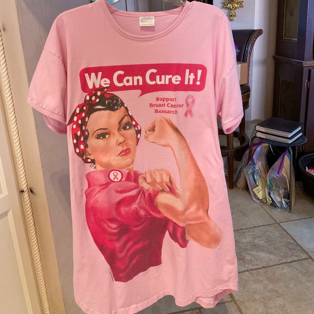 Breast Cancer We Can Cure It Pink Sleepshirt One Size Cotton Graphic T-Shirt